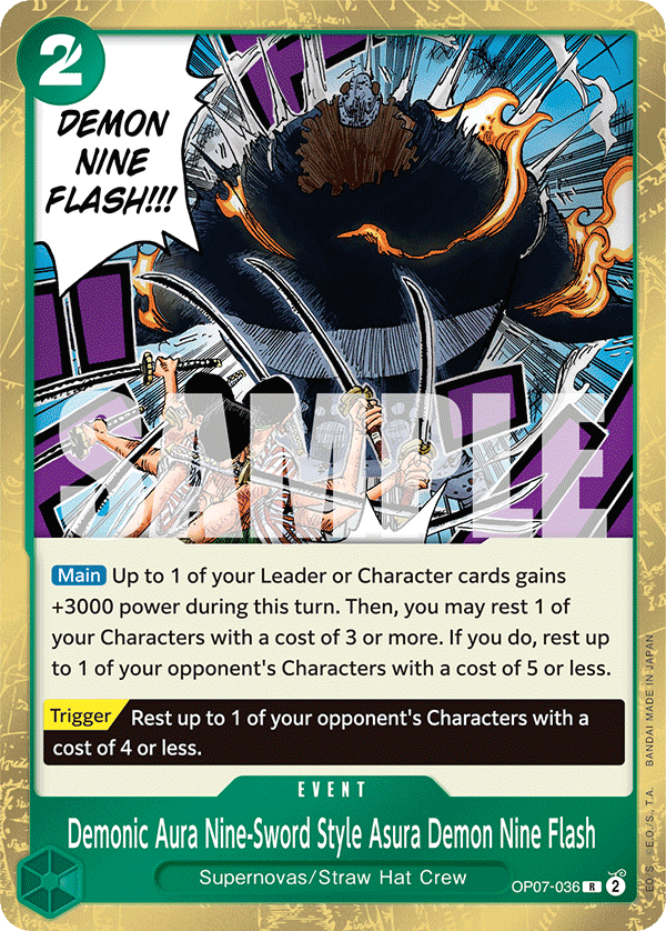 Demonic Aura Nine-Sword Style Asura Demon Nine Flash - OP07-036 - R