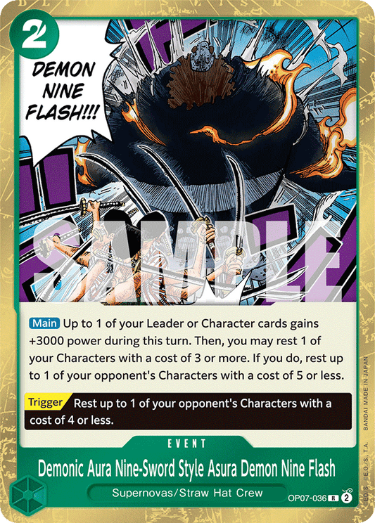 Demonic Aura Nine-Sword Style Asura Demon Nine Flash - OP07-036 - R